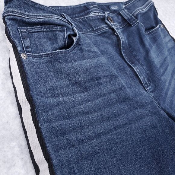 J. Jill Denim Full-Leg High Rise Cropped Jeans Women's 10T Side Stripes - Picture 3 of 8